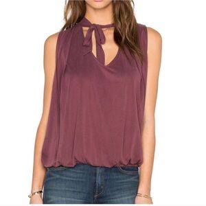 FREE PEOPLE Forget me Knot Tie Neck Keyhole Sleeveless Top Size XS